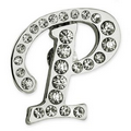 Rhinestone Letter P Pin